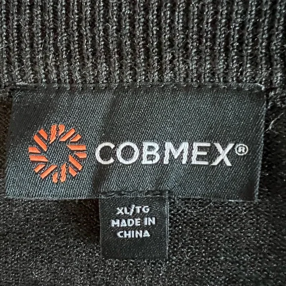 COBMEX NEW Men's Zip Front Uniform Cardigan Sweater In Charcoal Gray Size XL